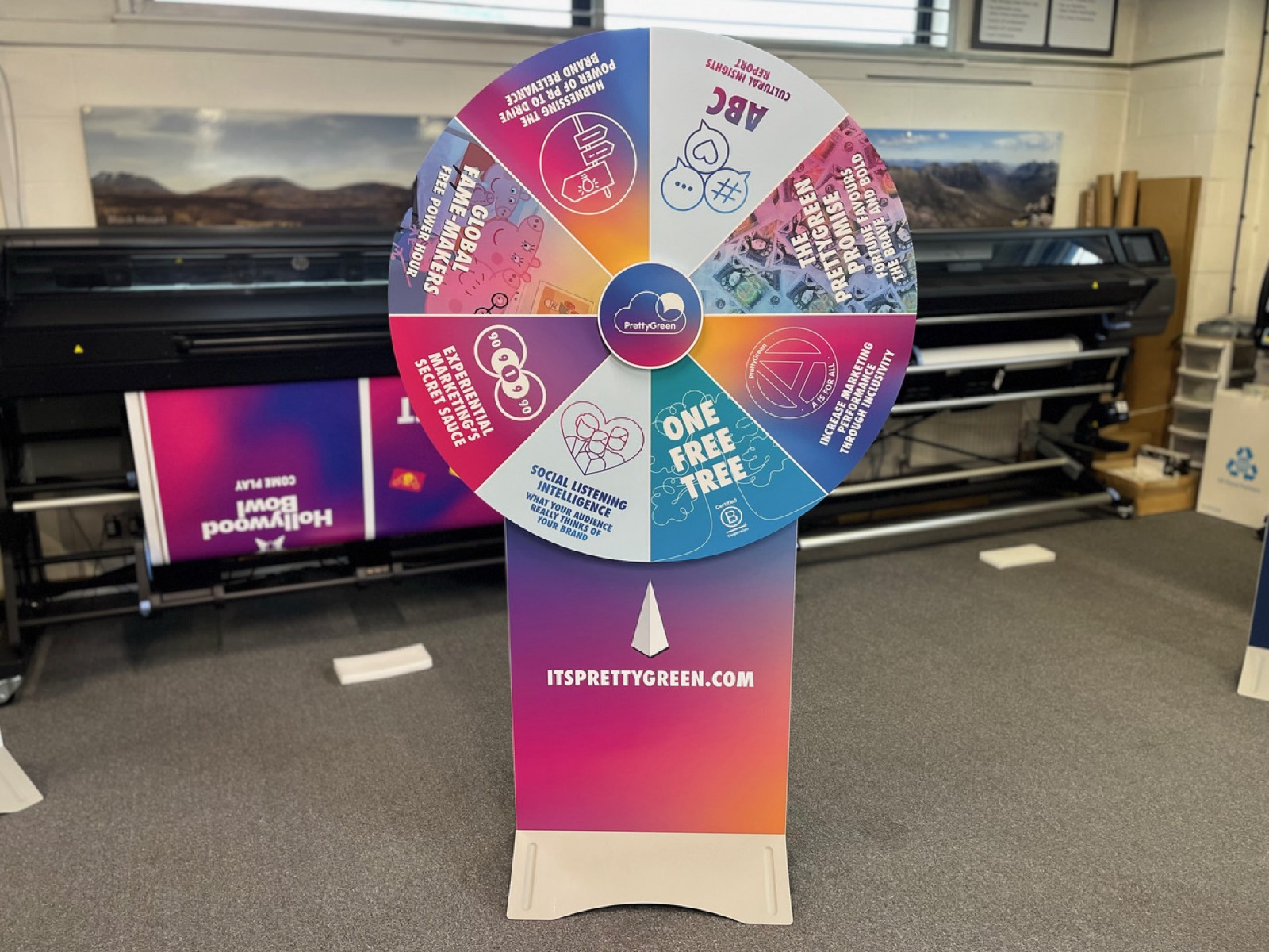 PrettyGreen - prize wheel POS unit